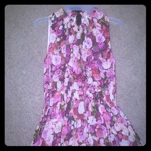 Kate Spade high neck midi floral dress with bow